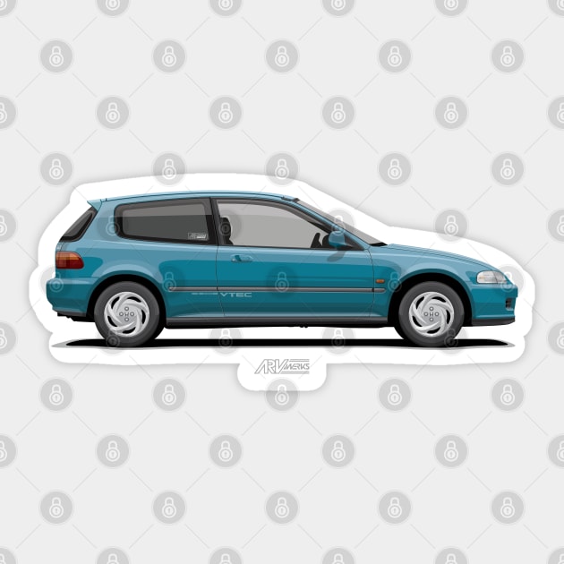 EG SIR Hatchback - Tahitian Green Pearl Sticker by ARVwerks